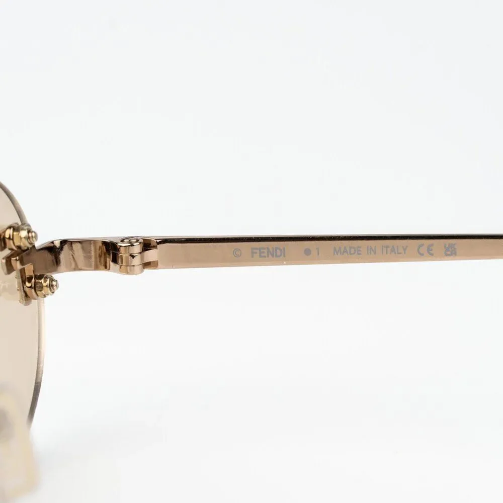 Fendi FIRST CRYSTAL Men Sunglasses Rose Brown Oval FE4075US 28Y NEW AUTHENTIC